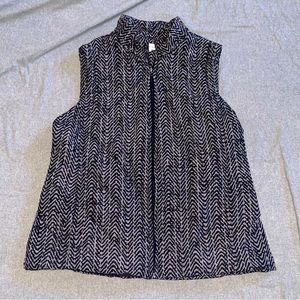 Croft & Barrow Puffer Zip Vest Black & Gray Women’s Large